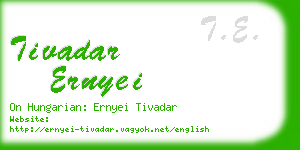 tivadar ernyei business card